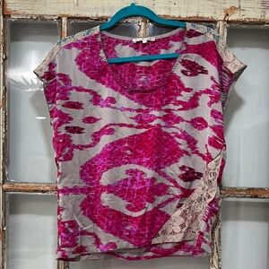 Pink and Gray Women's Top